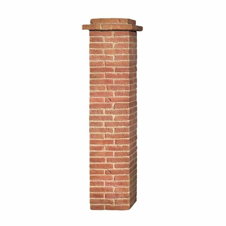 Ensemble de 2 piliers complets Brique ton rouge, 37 x 37 x 176 cm
