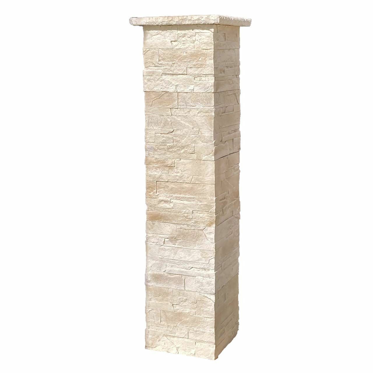 Ensemble de 2 piliers Portland ton naturel, 37 x 37 x 168 cm