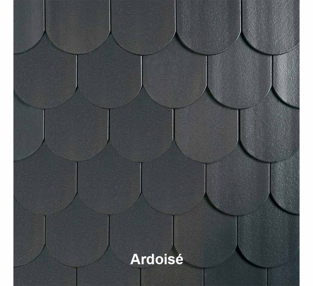 Tuile plate 18 x 38 écaille, couleur ardoise