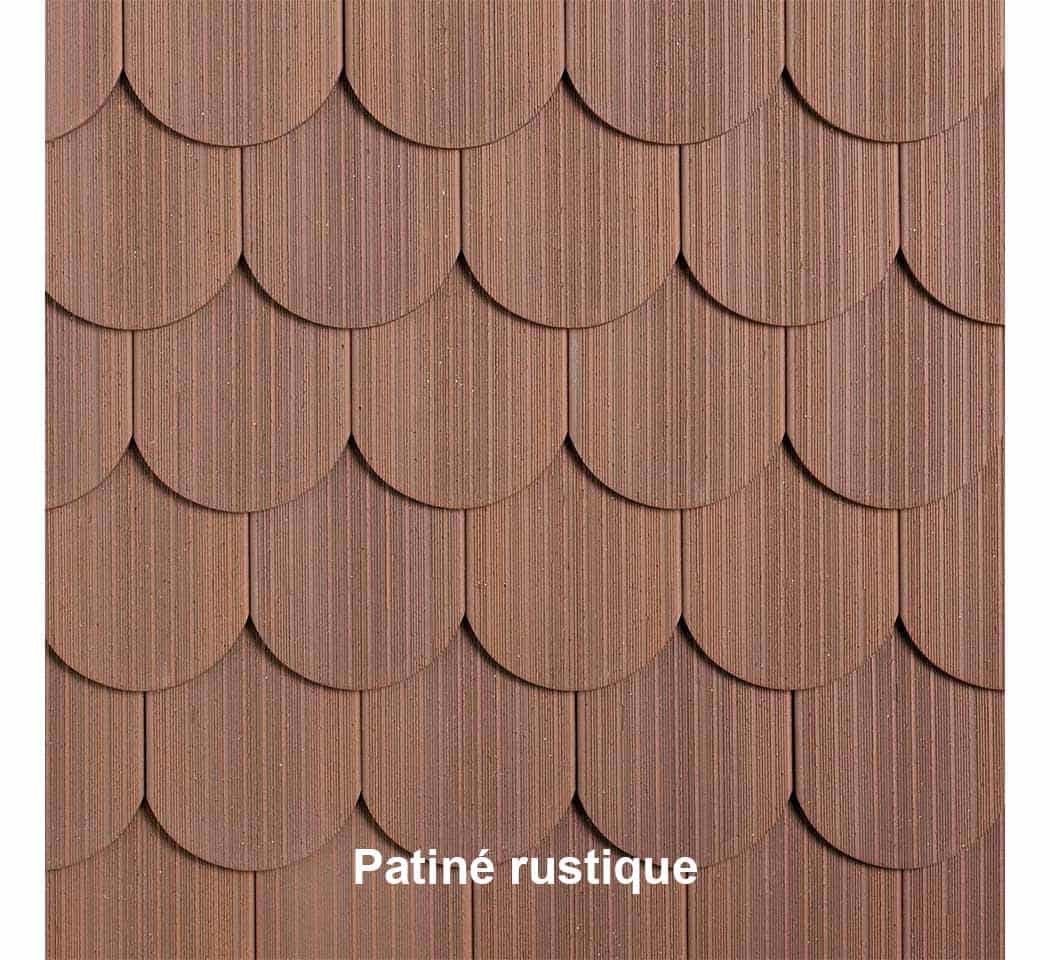 Tuile plate 18 x 38 écaille, couleur patiné rustique