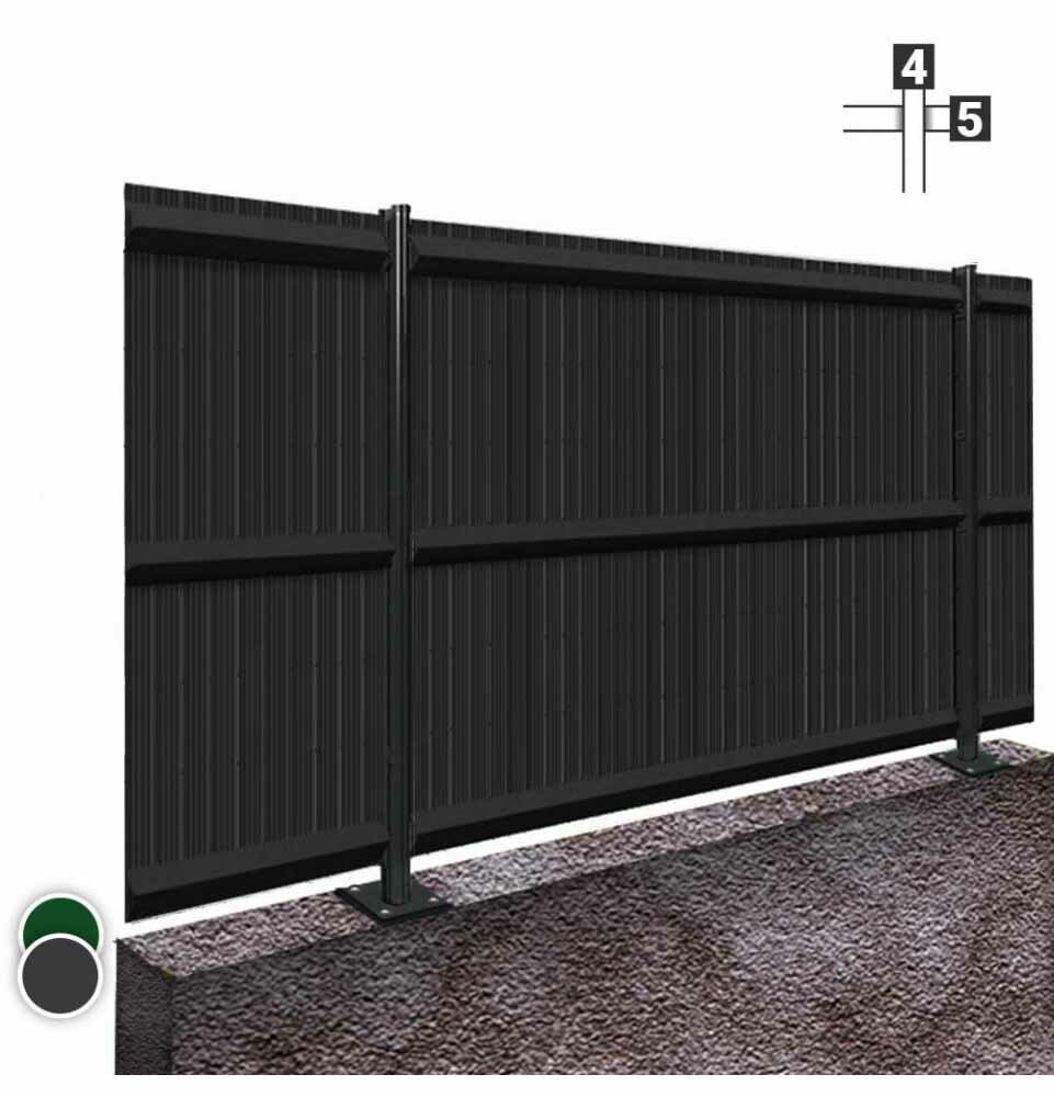 Grillage rigide sur platine occultant coloris gris fil 4/5