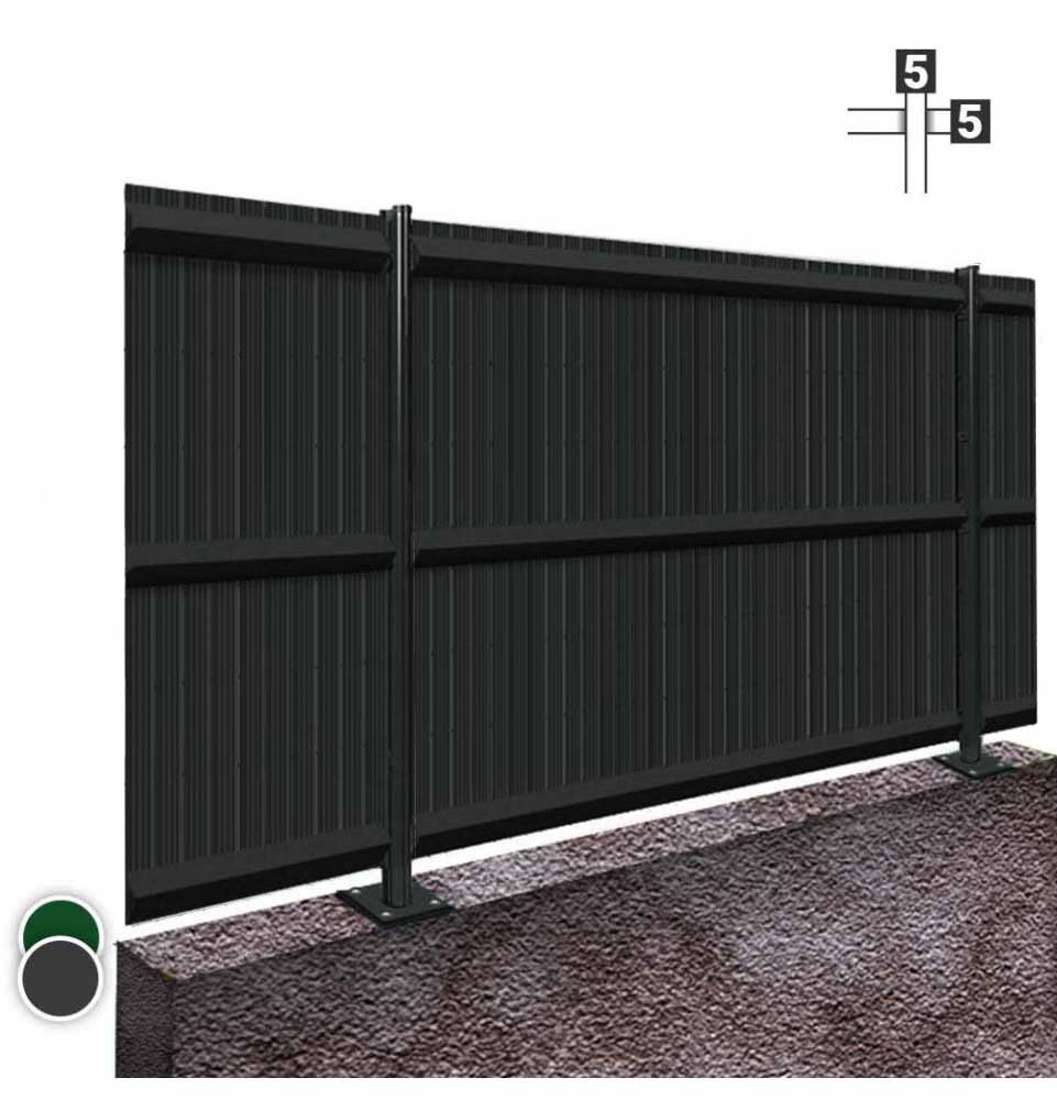 Grillage rigide sur platine occultant coloris gris fil 5/5