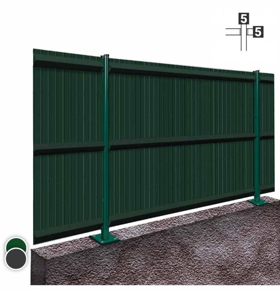 Grillage rigide sur platine occultant coloris vert fil 5/5