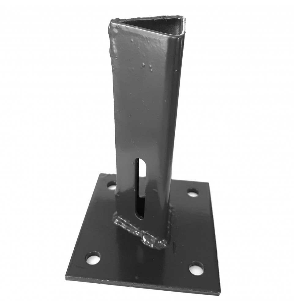 Platine de fixation grise à visser pour jambe de force en T