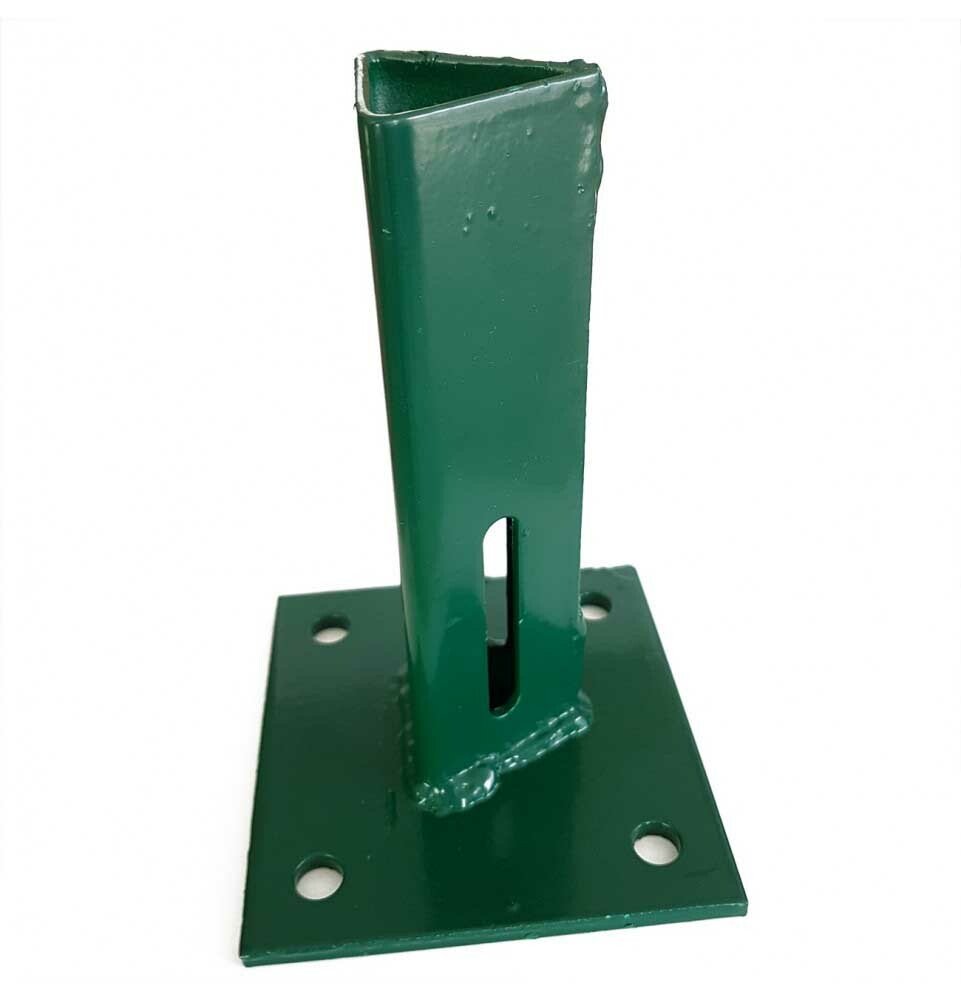 Platine de fixation verte à visser pour piquet en T30