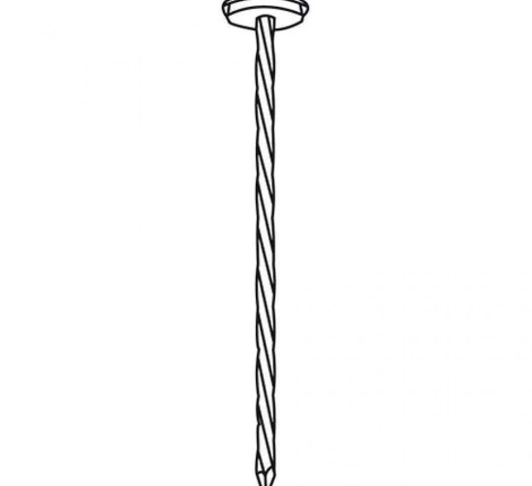 Pointe tête parapluie galvanisée, 3,8 mm x 120 mm, brun