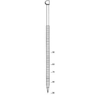 Pointes annelées galvanisées, tête 1/2 lune en bandes D34° Ø 28 x 50 mm