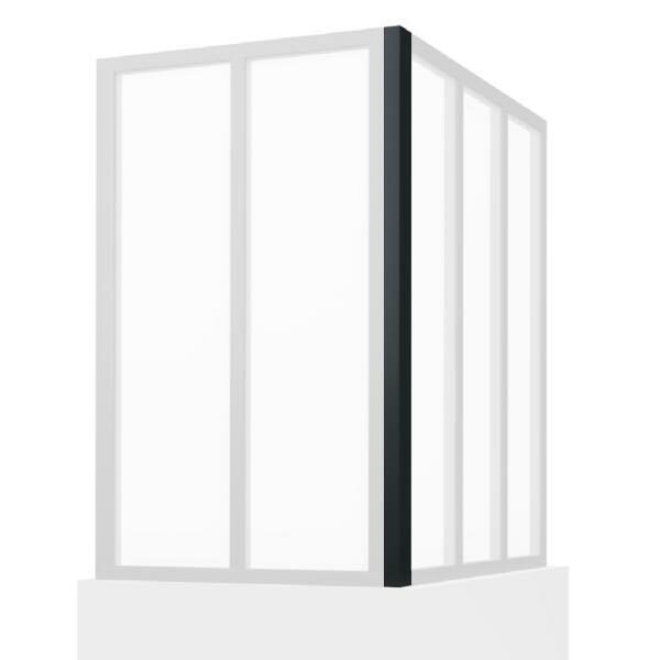 Poteau d'angle pour verrière chassis blanc