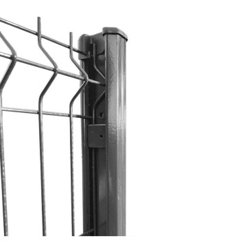 Vignette Poteau à clips pour grillage rigide couleur gris, hauteur 217 cm