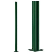 Poteau à clips sur platine à visser pour grillage rigide couleur vert, hauteur 197 cm