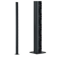 Poteau à encoche sur platine pour grillage rigide couleur gris, hauteur 127 cm