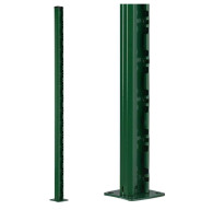 Poteau à encoche sur platine pour grillage rigide couleur vert, hauteur 87 cm