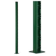 Poteau à encoche sur platine pour grillage rigide couleur vert, hauteur 197 cm