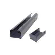 Poteau de départ/fin en aluminium, recoupable 42 mm x 60 mm x 2.32 m, avec capot