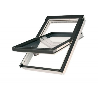 Vignette Fenêtre de toit, en PVC blanc, chassis métal, vitrage U3 - 114 x 118 cm
