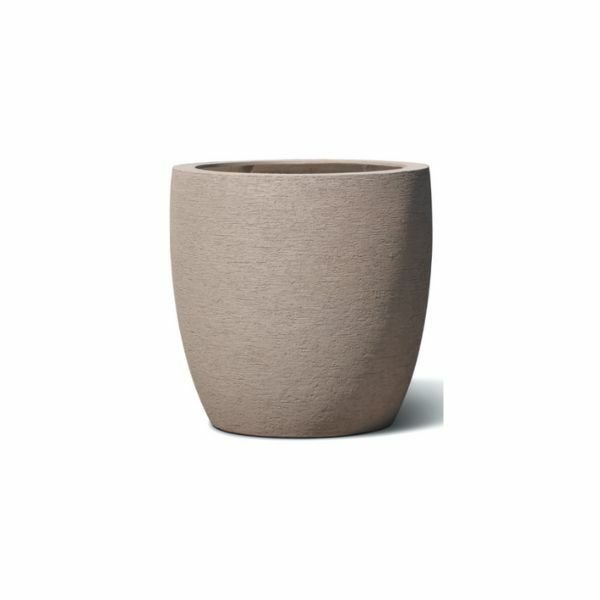 Vase rond Pula Beige, aspect sable