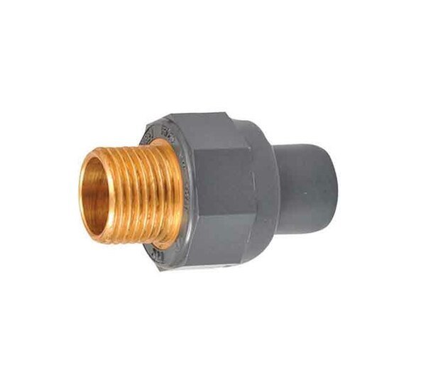 Embout mixte PVC pression insert laiton - Ø 16 / 20 mm