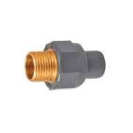 Embout mixte PVC pression insert laiton - Ø 16 / 20 mm