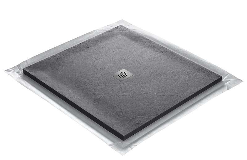 Receveur pierre naturelle rocher de mer 120 x 120 cm - grille carrée centrée