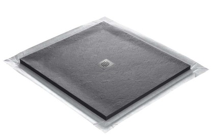 Vignette Receveur pierre naturelle rocher de mer 80 x 80 cm - grille carrée centrée