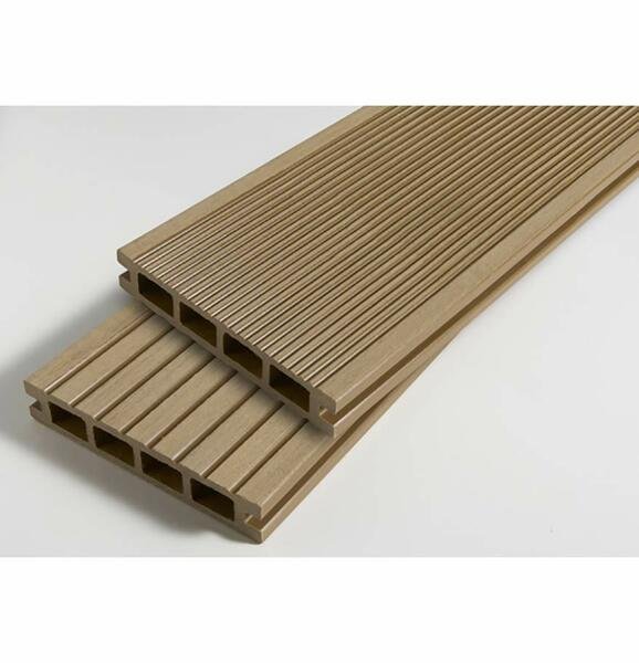 Lame de terrasse Reverso 25 mm x 14 cm x 2.4 m, alvéolaire, teck