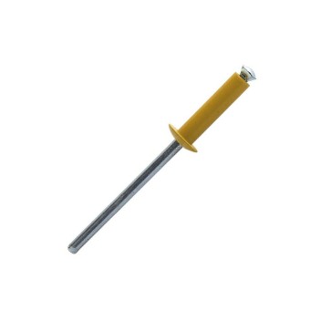 Vignette Rivet éclaté aluminium / acier jaune tête plate 4.0 mm x 16 mm