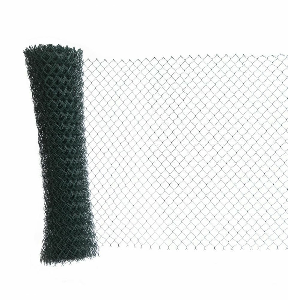 Rouleau de grillage simple torsion plastifié vert 25 m, hauteur 100 cm