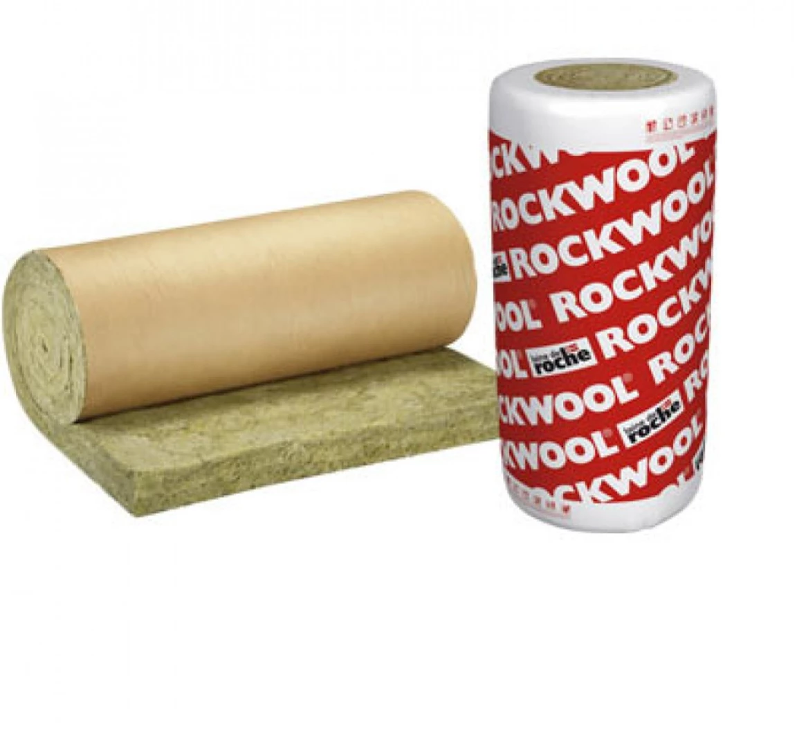 Rouleau de laine de roche ROCKWOOL Roulrock kraft, Ep.100mm, 5x1