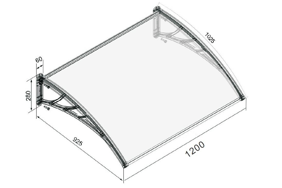 schéma et dimensions de la marquise Bristol