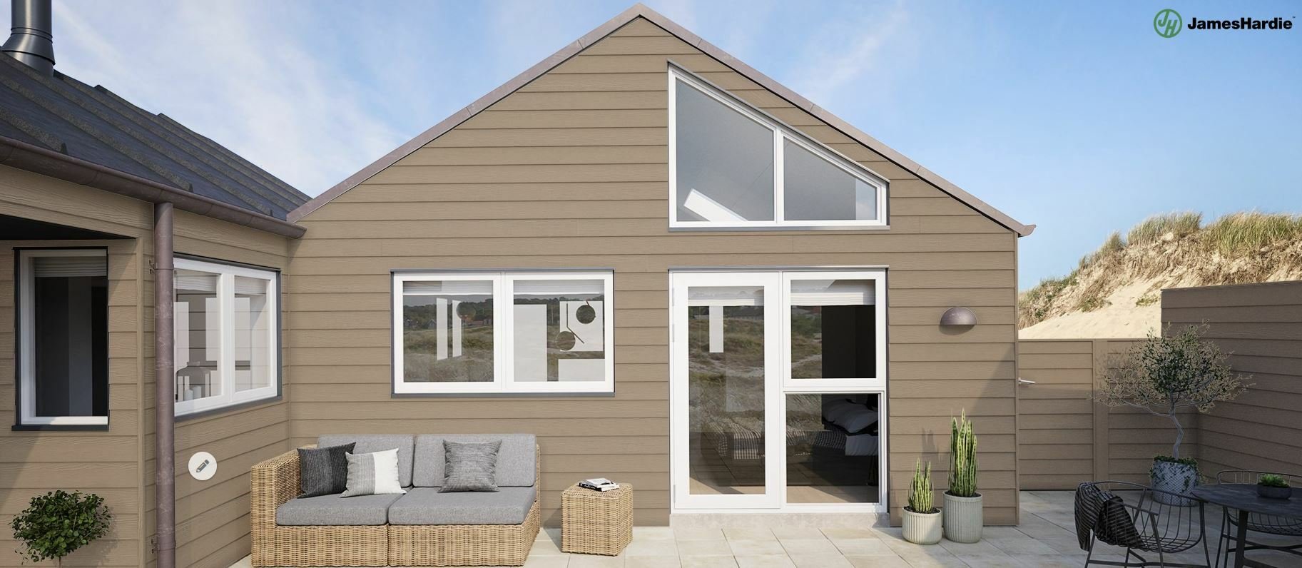 Bardage clin à emboîtement fibres-ciment hardie Plank VL, couleur brun khaki, cédar (lot de 2 lames)