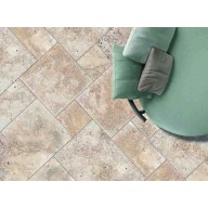 Travertin, dalle de sol ou murale en pierre naturelle STRONG MIX, bords adoucis, surface vieillie, 40,6 cm x 61 cm x 1,2 cm