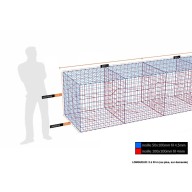 Kit gabion 100 cm (H) x 100 cm (L), pour soutènement, assemblage agrafes, mailles 5 x 10 cm, grilles non visibles mailles 10 x 10 cm