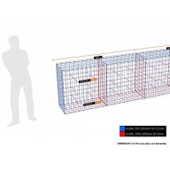 Kit gabion 100 cm (H) x 50 cm (L), pour soutènement, assemblage agrafes, mailles 5 x 10 cm, grilles non visibles mailles 10 x 10 cm