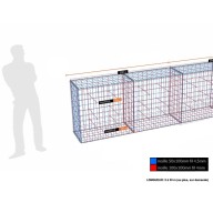 Kit gabion 100 cm (H) x 50 cm (L), pour soutènement, assemblage spirales, mailles 5 x 10 cm, grilles non visibles mailles 10 x 10 cm