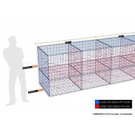 Kit gabion, 120 cm (H) x 100 cm + 100 cm, pour soutènement, assemblage spirales, mailles 5 x 10 cm, grilles non visibles mailles 10 x 10 cm