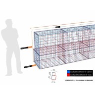 Kit gabion, 120 cm (H) x 70 cm + 50 cm, pour soutènement, assemblage spirales, mailles 5 x 10 cm, grilles non visibles mailles 10 x 10 cm