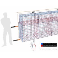 Kit gabion, 150 cm (H) x 70 cm + 50 cm, pour soutènement, assemblage agrafes, mailles 5 x 10 cm, grilles non visibles mailles 10 x 10 cm