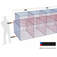 Kit gabion, 170 cm (H) x 150 cm + 100 cm, pour soutènement, assemblage spirales, mailles 5 x 10 cm, grilles non visibles mailles 10 x 10 cm