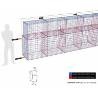 Kit gabion, 170 cm (H) x 70 cm + 50 cm, pour soutènement, assemblage spirales, mailles 5 x 10 cm, grilles non visibles mailles 10 x 10 cm