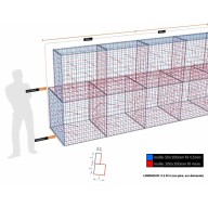 Kit gabion, 200 cm (H) x 100 cm + 50 cm, pour soutènement, assemblage spirales, mailles 5 x 10 cm, grilles non visibles mailles 10 x 10 cm