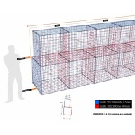 Kit gabion, 200 cm (H) x 100 cm + 70 cm, pour soutènement, assemblage spirales, mailles 5 x 10 cm, grilles non visibles mailles 10 x 10 cm