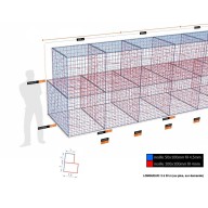 Kit gabion, 200 cm (H) x 150 cm + 100 cm, pour soutènement, assemblage spirales, mailles 5 x 10 cm, grilles non visibles mailles 10 x 10 cm