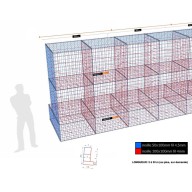 Kit gabion, 250 cm (H) x 150 cm + 100 cm + 100 cm, pour soutènement, assemblage spirales, mailles 5 x 10 cm, grilles non visibles mailles 10 x 10 cm