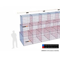 Kit gabion, 300 cm (H) x 150 cm + 100 cm + 70 cm, pour soutènement, assemblage spirales, mailles 5 x 10 cm, grilles non visibles mailles 10 x 10 cm