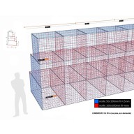 Kit gabion, 300 cm (H) x 200 cm + 150 cm + 100 cm, pour soutènement, assemblage spirales, mailles 5 x 10 cm, grilles non visibles mailles 10 x 10 cm