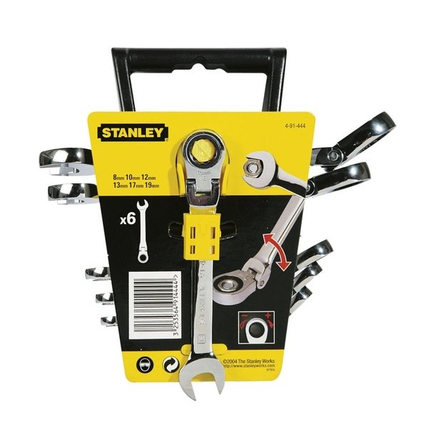 Jeu de 6 clés mixtes à cliquet à tête indexable