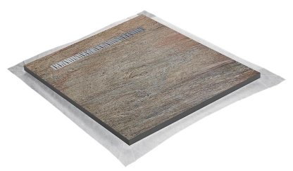 Vignette Receveur pierre naturelle cuivre 100 x 100 cm - grille caniveau acier excentrée