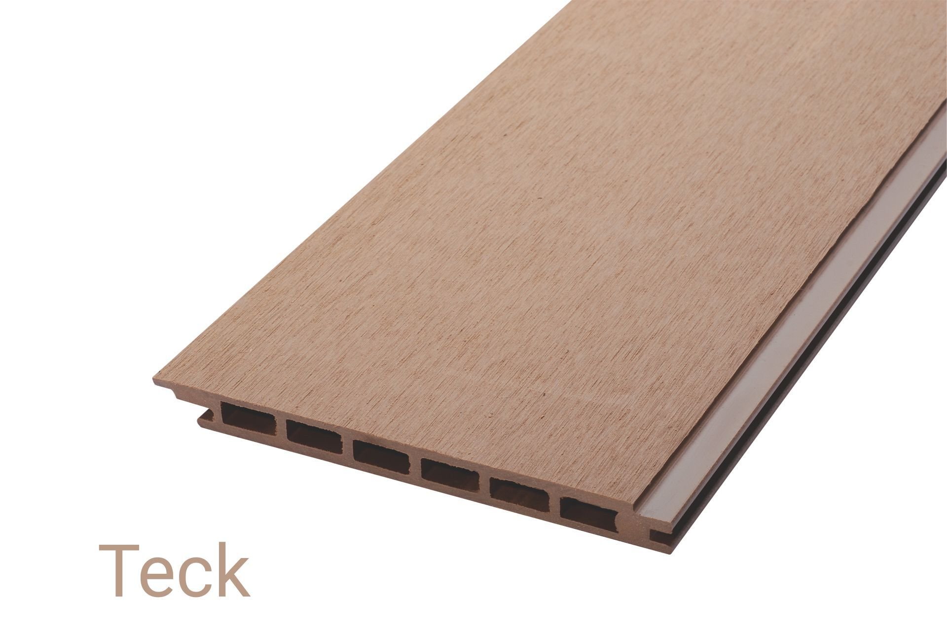 Lame de bardage composite alvéolaire 2700 x 171 x 15 mm, teck, larg.utile 166 mm