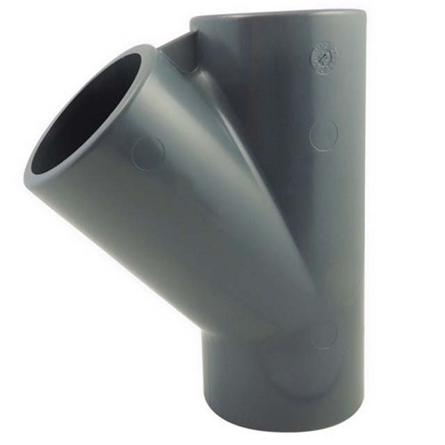 Té PVC pression femelle 45° - Ø 63 mm
