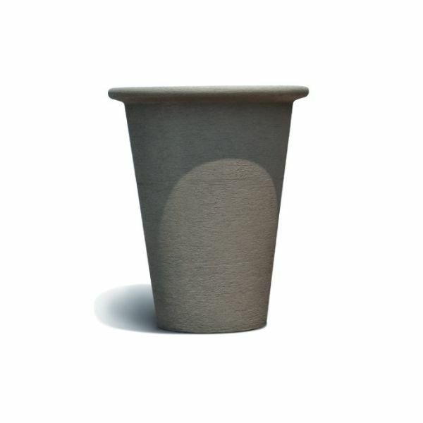 Vase cylindrique à rebord Teulada Macchiato, aspect sable